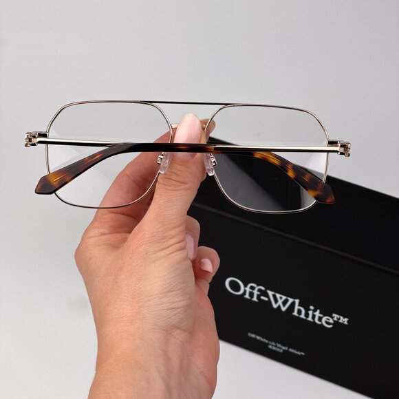 Off-White STYLE 7J Men Eyeglasses – Gold Aviator Frame | Model OERJ07J 7600 - Picture 3 of 11